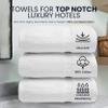 belem Forte Premium Large Bath Towels Bulk 30x56 Pack of 24-700 GSM Hotel Quality Bath Sheets Bulk - 100% Combed Cotton - Ultra Soft, Highly Absorbent White Cotton Towels for Hotels, Spa & Resorts view 2