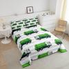 jejeloiu Garbage Truck Bedding Set Boys Cartoon Car Comforter Set for Kids Teens Ultra Soft Equipment Trucks Comforter Vehicles Green White Duvet Set Room Decor Full Size 3Pcs Quilt Set view 3