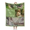 AXKEUDO Custom Blanket with Photos Text Customized Blanket Personalized Flannel Throw Blankets for Adult Kid Birthday Christmas Halloween Fathers Mothers Valentines Day Gift 90.6"X59" 4 Photo-2 view 1