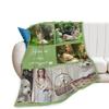 AXKEUDO Custom Blanket with Photos Text Customized Blanket Personalized Flannel Throw Blankets for Adult Kid Birthday Christmas Halloween Fathers Mothers Valentines Day Gift 90.6"X59" 4 Photo-2 view 2