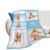 AXKEUDO Customized Blankets with Photo Picture Collage Personalized Blanket Custom Gifts for Mothers Day,Dad,Mom,Family,Friends,Couples,Dogs 70.9"X51.2" 5 Photo-1 view 2