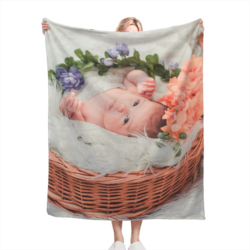 AXKEUDO Custom Blankets with Text Picture Collage Customized Throw Blanket,Birthday Anniversary Wedding Personalized Halloween Christmas Couples Gift for Boyfriend Girlfriend 78.7"X59" 1 Photo-3