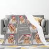 AXKEUDO Custom Blanket with Photo Text Personalized Bedding Throw Blanket Flannel Fleece Blankets for Family Birthday Wedding Gifts Fits Couch Sofa Bedroom Living Room 78.7"X51.2" 8 Photo-2 view 3