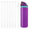6pcs Replacement Straws for Owala FreeSip 24 oz, 32 oz, Reusable Straws with Cleaning Brush for Owala Flip Insulated Stainless Steel Water Bottle 24oz 32oz, Tumbler Accessories Parts (White) view 1