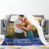 AXKEUDO Custom Blankets with Text Picture Collage Customized Throw Blanket,Birthday Anniversary Wedding Personalized Halloween Christmas Couples Gift for Boyfriend Girlfriend 51.2"X39.4" 1 Photo-1 view 3