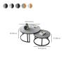 CraftThink Coffee Table Set, Contemporary Round Nesting Table Side Table End Table Stone Frame Without Drawers for Living Room, 27.5" L x 27.5" W x 18" H + 19.5" L x 19.5" W x 15" HGrey & Gold view 2
