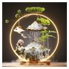 AFGZQ Tabletop Fountain Waterscape Smoke Fountain Chinese Aromatherapy Stove Lamp Ring Ceramics Rockery Waterfall, Creative Lucky Ornament (Color : Style 4) view 1