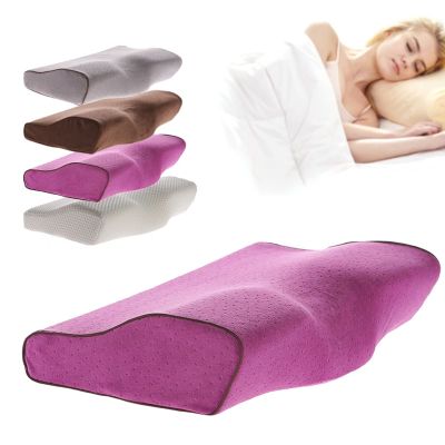 Orthopedic Neck Pillows for Pain Relief Sleeping Side Sleeper, Cervical Neck Pillow Memory Foam, Neck & Cervical Pillows with Zipper Washable Pillowcase, Ergonomic Contour Pillow Purple