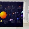 jejeloiu Outer Space Bath Curtain Solar System Shower Curtain for Kids Universe Planets Bathroom Shower Curtain Set Polyester Galaxy Blue Purple Decor Kids Bathroom Accessories 72"x72" view 1