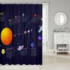 jejeloiu Outer Space Bath Curtain Solar System Shower Curtain for Kids Universe Planets Bathroom Shower Curtain Set Polyester Galaxy Blue Purple Decor Kids Bathroom Accessories 72"x72" view 2