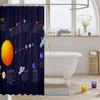 jejeloiu Outer Space Bath Curtain Solar System Shower Curtain for Kids Universe Planets Bathroom Shower Curtain Set Polyester Galaxy Blue Purple Decor Kids Bathroom Accessories 72"x72" view 3