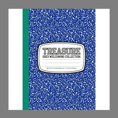 TREASURE 2023 Welcoming Collection Package box+Photobook+Desk Calendar+Photocard set+Selfie photocard+Fortune photocard+Polaroid+Film postcard+Clear sticker set+Mini note+Video kit+Tracking Sealed