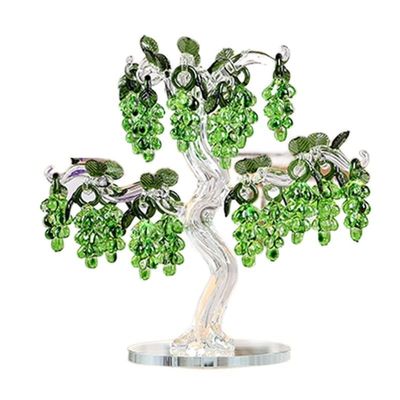 Crystal Grape Tree with 18 12 8 6 Grapes Fengshui Craft Home Decor Figurines Christmas New Year Gifts Souvenirs Decor Ornament (Color : Green, Size : 12 Hangs)