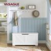 VASAGLE Storage Chest, Storage Trunk with 2 Safety Hinges, Storage Bench, Shoe Bench, Farmhouse Style, 15.7 x 31.5 x 18.1 Inches, for Entryway, Bedroom, Living Room, Cloud White ULSB062T14 view 2