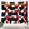 Geometric Squares Patchwork Kids Tapestry,Modern Abstract Art Wall Tapestries,Girls Boys Adults Room Decor,Red Black White Artwork Wall Hanging,Chic Fashion Home Wall Decor,Large 59.1 x 82.7 Inches view 1