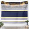 Geometric Abstract Stripes Kids Tapestry,Geometric Lines Patchwork Wall Tapestries,Girls Boys Adults Room Decor,Grey Blue Yellow Modern Wall Hanging,Noble Home Wall Decor,XLarge 70.9 x 92.5 Inches view 1