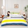 Geometric Lines Patchwork Kids Duvet Cover Set King Size,Stripes Abstract Art Style Bedding Set,Girls Boys Adults Room Decor,Modern Stylish Comforter Cover,White Yellow Quilt Cover,2 Pillowcases view 2