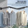 Clothes Drying Rack, Wall Mounted Clothes Hanger Rack Retractable Clothing Drying Rack for Laundry, Balcony view 3