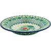 Polmedia Polish Pottery Pasta Bowl 9-inch UNIKAT - Green Tranquility Pattern Handmade in Boleslawiec Poland by Ceramika Artystyczna + Certificate of Authenticity view 2