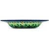 Polmedia Polish Pottery Pasta Bowl 9-inch UNIKAT - Green Tranquility Pattern Handmade in Boleslawiec Poland by Ceramika Artystyczna + Certificate of Authenticity view 3