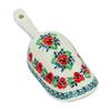 Polmedia Polish Pottery Scoop - Red Pansy Pattern Handmade in Boleslawiec Poland by Ceramika Artystyczna + Certificate of Authenticity view 4