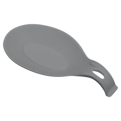 uxcell Silicone Spoon Rest, 9.25" x 4.72" Heat Resistant Kitchen Utensil Holder Spatula Ladle Rest for Counter Stove Top, Gray 1Pcs