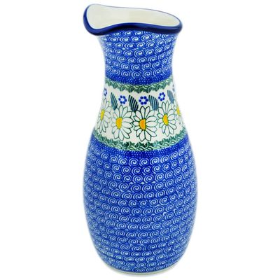 Polmedia Polish Pottery Carafe - Crazy Daisy Pattern Handmade in Boleslawiec Poland by Ceramika Artystyczna + Certificate of Authenticity