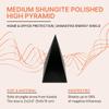 Authentic Shungite Pyramid Polished 4"(10 cm), Premium Protection Crystals for House & Office, Karelian Black Stone Energy Pyramid for Root Chakra Meditation, Grounding & Negative Energy Blocker view 2