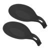 uxcell Silicone Spoon Rest, 9.25" x 4.72" Heat Resistant Kitchen Utensil Holder Spatula Ladle Rest for Counter Stove Top, Black 2Pcs view 1