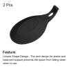 uxcell Silicone Spoon Rest, 9.25" x 4.72" Heat Resistant Kitchen Utensil Holder Spatula Ladle Rest for Counter Stove Top, Black 2Pcs view 3