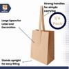 JAK Industrial 8 x 6 x 3.5 Inch Small Kraft Paper Bags with Paper Handles - Quarter Peck Apple/Produce Bag (50) view 2