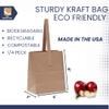 JAK Industrial 8 x 6 x 3.5 Inch Small Kraft Paper Bags with Paper Handles - Quarter Peck Apple/Produce Bag (50) view 3