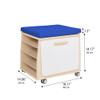 Childrens Factory Mobile Teacher Stool with Storage, Birch-Ply Wood, Blue Cushion, Kids Playroom and Classroom Must Haves, Assembly Required view 3