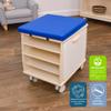 Childrens Factory Mobile Teacher Stool with Storage, Birch-Ply Wood, Blue Cushion, Kids Playroom and Classroom Must Haves, Assembly Required view 4