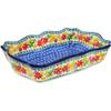 Polmedia Polish Pottery Rectangular Baker - Fall Vibes Pattern Handmade in Boleslawiec Poland by Ceramika Artystyczna + Certificate of Authenticity view 1