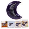 COLLBATH 3pcs Moon Tray Storage Bracelet Jewelry Plate Ceramic Tidy Organize for Bathroom view 3