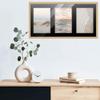 CustomPictureFrames.com 8.5x17 Natural Wood Collage Frame with Black Mat for 3 5x7 Pictures view 3
