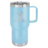 20-Ounce Vacuum Insulated Stainless Steel Tumbler Customized Double-Walled Laser Engraved Coffee Closing Travel Mug, Light Blue Deer Hunter Hunting, Personalized view 1
