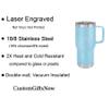 20-Ounce Vacuum Insulated Stainless Steel Tumbler Customized Double-Walled Laser Engraved Coffee Closing Travel Mug, Light Blue Deer Hunter Hunting, Personalized view 3