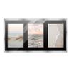 CustomPictureFrames.com 8.5x17 Silver Wood Collage Frame with Black Mat for 3 5x7 Pictures view 1