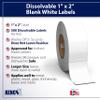 Blank White 1 X 2 Dissolvable Food Labels - Washes Off Qucikly No Residue - for Food Prepe and Rotation, Canning and More! Made in The USA (1 Pack) view 4