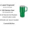 20-Ounce Vacuum Insulated Stainless Steel Tumbler Customized Double-Walled Laser Engraved Coffee Closing Travel Mug, Green Pickle Baller, Personalized view 3