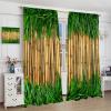 3D Bamboo Print Curtains, Natural Plant Leaves Bedroom Living Room Window Decor,Natural Landscape Forest Plant Curtains 42x63in view 4