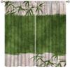 Chinese Retro Bamboo Print Curtains,Green Ink Painting Plant Leaves Home Bedroom Living Room Window Curtains 42x45 Inch view 1