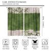 Chinese Retro Bamboo Print Curtains,Green Ink Painting Plant Leaves Home Bedroom Living Room Window Curtains 42x45 Inch view 2