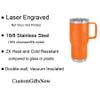 20-Ounce Vacuum Insulated Stainless Steel Tumbler Customized Double-Walled Laser Engraved Coffee Closing Travel Mug, Orange Bass Fishing Fisher, Personalized view 3
