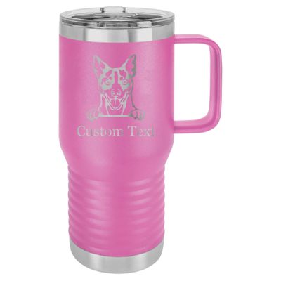 20-Ounce Vacuum Insulated Stainless Steel Tumbler Customized Double-Walled Laser Engraved Coffee Closing Travel Dog Mug, Rat Terrier, Personalized
