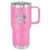 20-Ounce Vacuum Insulated Stainless Steel Tumbler Customized Double-Walled Laser Engraved Coffee Closing Travel Mug, Pink Bass Fishing Fisher, Personalized view 1