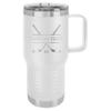 20-Ounce Vacuum Insulated Stainless Steel Tumbler Customized Double-Walled Laser Engraved Coffee Closing Travel Mug, White Hockey Player Sticks, Personalized view 1
