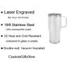 20-Ounce Vacuum Insulated Stainless Steel Tumbler Customized Double-Walled Laser Engraved Coffee Closing Travel Mug, White Hockey Player Sticks, Personalized view 3
